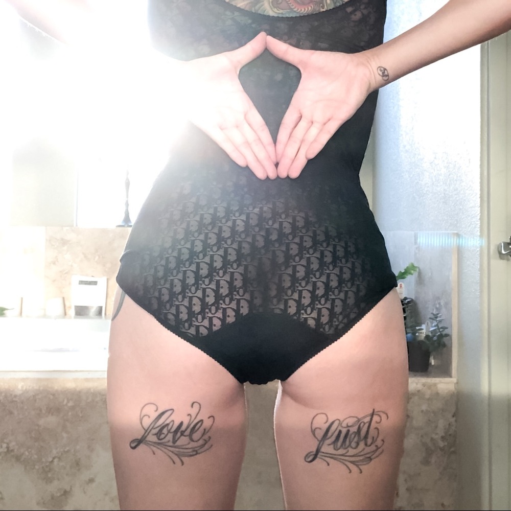 Dior 80’s Vintage Monogram Oblique Jacquard Trotter Black Sheer Logo Bodysuit - Picture 8 of 16